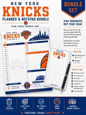 New York Knicks Planner & Notepad Bundle ....Limited Time Only
